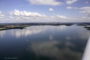 Jezioro Kisajno Widok z nad Fuledzkiego Cypla Na wyspe Debowke